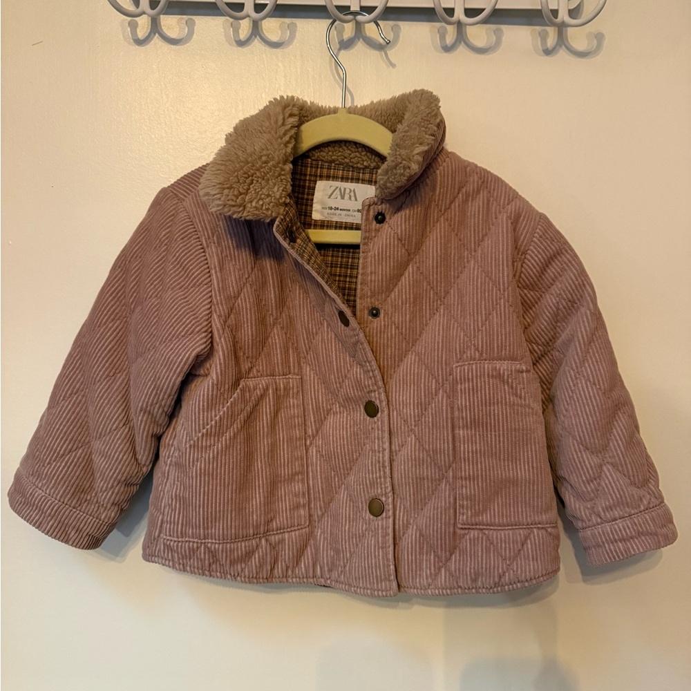 Zara Kids Pink Corduroy Jacket